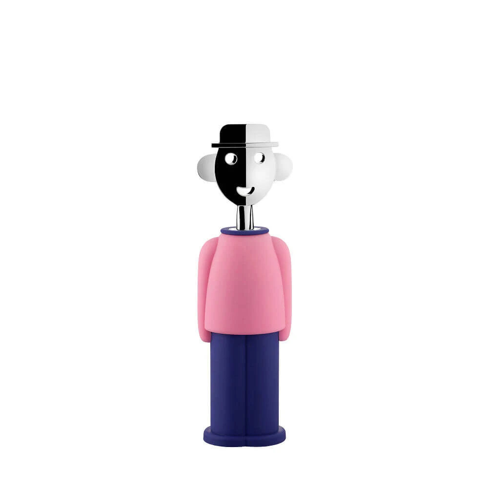 Alessi Alessandro M. Kurkentrekker Kunststof Rvs Roze-blauw -Goedkope Alessi winkel am23 yaz kurketrekker alessandro m pink blue alessandro mendini colour tales alessi 1