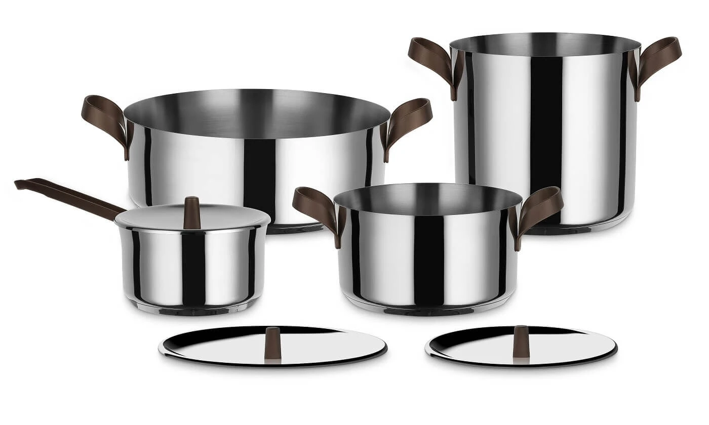 Alessi Edo pannenset rvs 7-delig Alessi Edo Pannenset Rvs 7-delig -Goedkope Alessi winkel edo pannenset