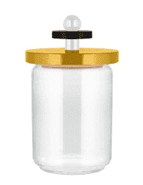 Alessi Twergi ES16/100 1 Voorraadpot 1 Liter Glas Hout Geel