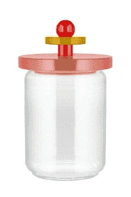 Alessi Twergi ES16/100 2 Voorraadpot 1 Liter Glas Hout Rood